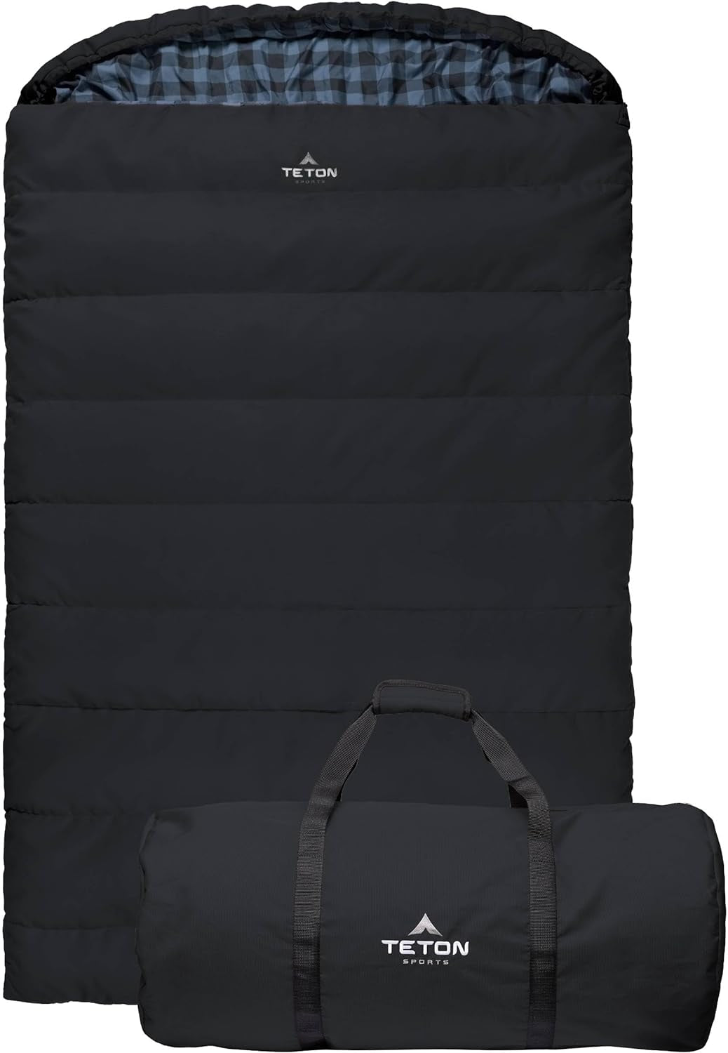 Teton Mammoth Queen Size Double Sleeping Bag- a Warm Bag the Whole Family Can Enjoy – Great for Camping, Hunting and Base Camp. Compression Sack Included